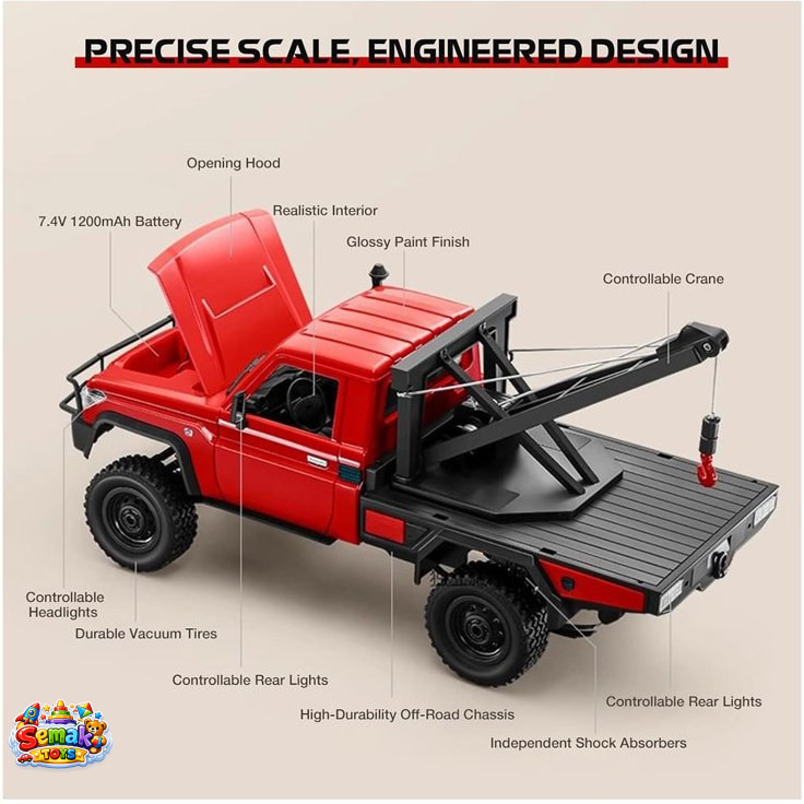 ماشین کنترلی صخره نورد تویوتا لندکروز وانت جرثقیل دار مدل MN MODELS MN82 T